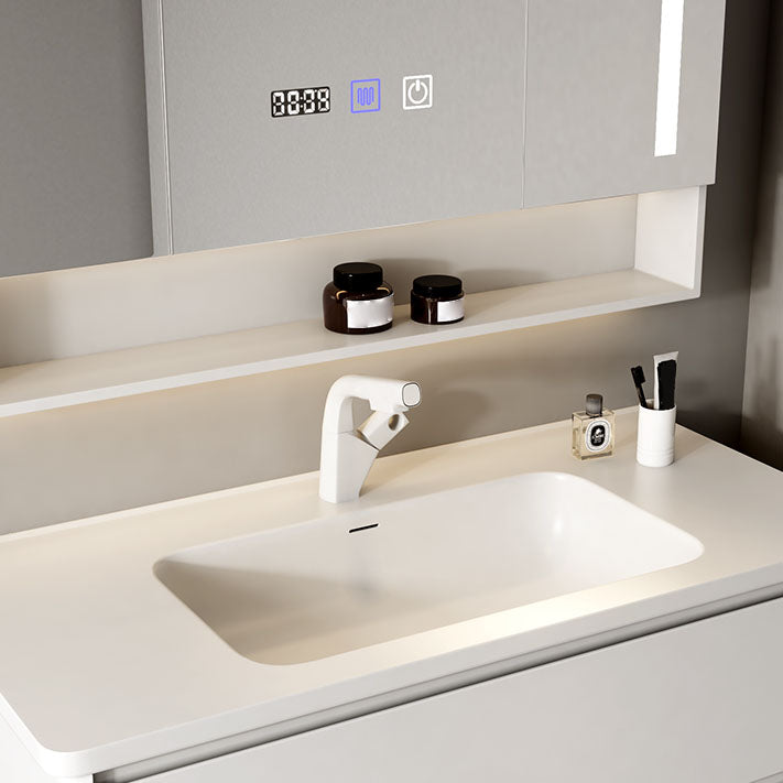 Sink Included Wall Mount Sink Vanity with Faucet Mirror for Bathroom Clearhalo 'Bathroom Remodel & Bathroom Fixtures' 'Bathroom Vanities' 'bathroom_vanities' 'Home Improvement' 'home_improvement' 'home_improvement_bathroom_vanities' 7905532