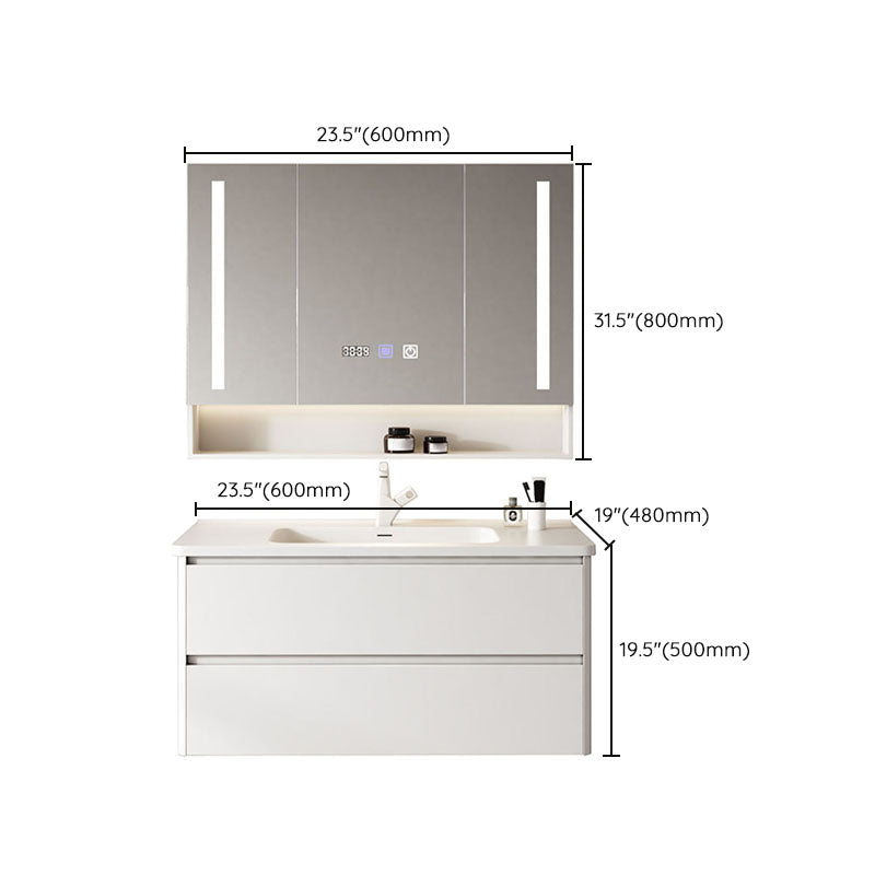 Sink Included Wall Mount Sink Vanity with Faucet Mirror for Bathroom Clearhalo 'Bathroom Remodel & Bathroom Fixtures' 'Bathroom Vanities' 'bathroom_vanities' 'Home Improvement' 'home_improvement' 'home_improvement_bathroom_vanities' 7905538