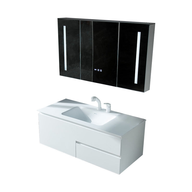 Wall Mount Mirror Included Sink Vanity for Bathroom with Faucet Vanity & Faucet & Mirror Cabinet Clearhalo 'Bathroom Remodel & Bathroom Fixtures' 'Bathroom Vanities' 'bathroom_vanities' 'Home Improvement' 'home_improvement' 'home_improvement_bathroom_vanities' 7905554