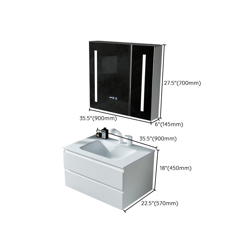 Wall Mount Mirror Included Sink Vanity for Bathroom with Faucet Clearhalo 'Bathroom Remodel & Bathroom Fixtures' 'Bathroom Vanities' 'bathroom_vanities' 'Home Improvement' 'home_improvement' 'home_improvement_bathroom_vanities' 7905574