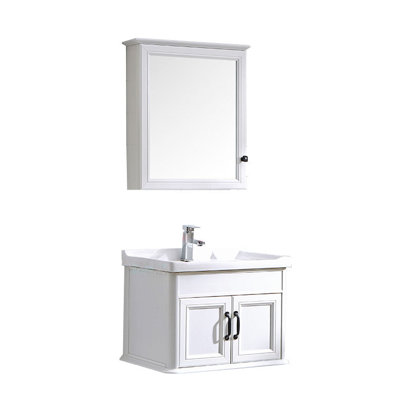 Wall Mount Mirror Included Sink Vanity with Sink for Bathroom Vanity & Faucet & Mirror Cabinet 20"L x 15"W x 20"H White Clearhalo 'Bathroom Remodel & Bathroom Fixtures' 'Bathroom Vanities' 'bathroom_vanities' 'Home Improvement' 'home_improvement' 'home_improvement_bathroom_vanities' 7905589