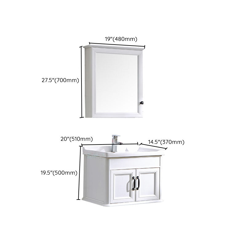 Wall Mount Mirror Included Sink Vanity with Sink for Bathroom Clearhalo 'Bathroom Remodel & Bathroom Fixtures' 'Bathroom Vanities' 'bathroom_vanities' 'Home Improvement' 'home_improvement' 'home_improvement_bathroom_vanities' 7905608