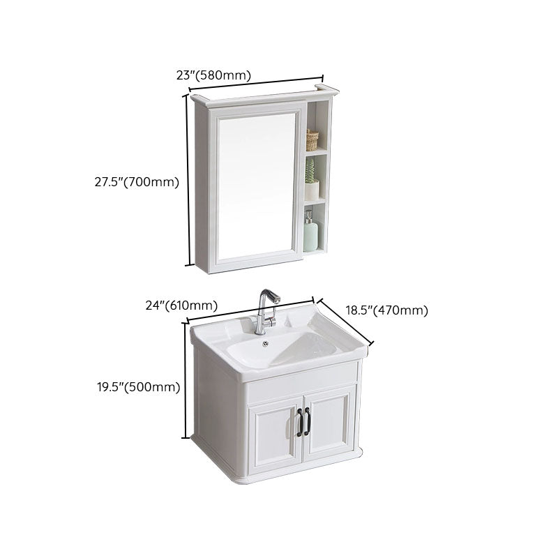 Wall Mount Mirror Included Sink Vanity with Sink for Bathroom Clearhalo 'Bathroom Remodel & Bathroom Fixtures' 'Bathroom Vanities' 'bathroom_vanities' 'Home Improvement' 'home_improvement' 'home_improvement_bathroom_vanities' 7905609