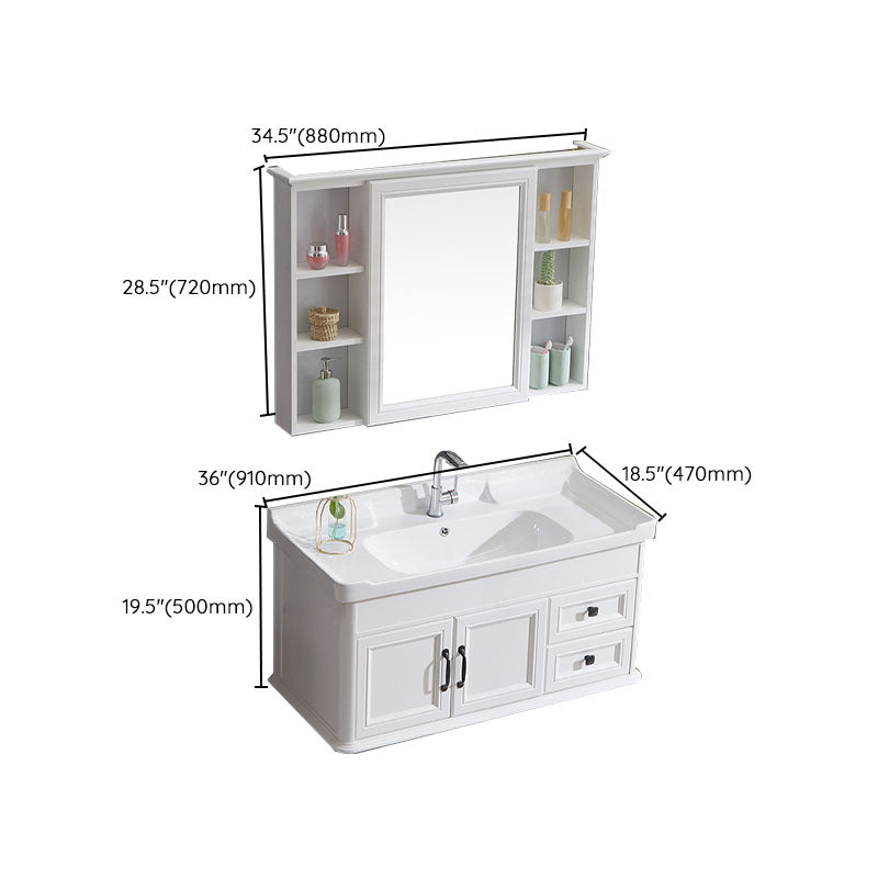 Wall Mount Mirror Included Sink Vanity with Sink for Bathroom Clearhalo 'Bathroom Remodel & Bathroom Fixtures' 'Bathroom Vanities' 'bathroom_vanities' 'Home Improvement' 'home_improvement' 'home_improvement_bathroom_vanities' 7905612