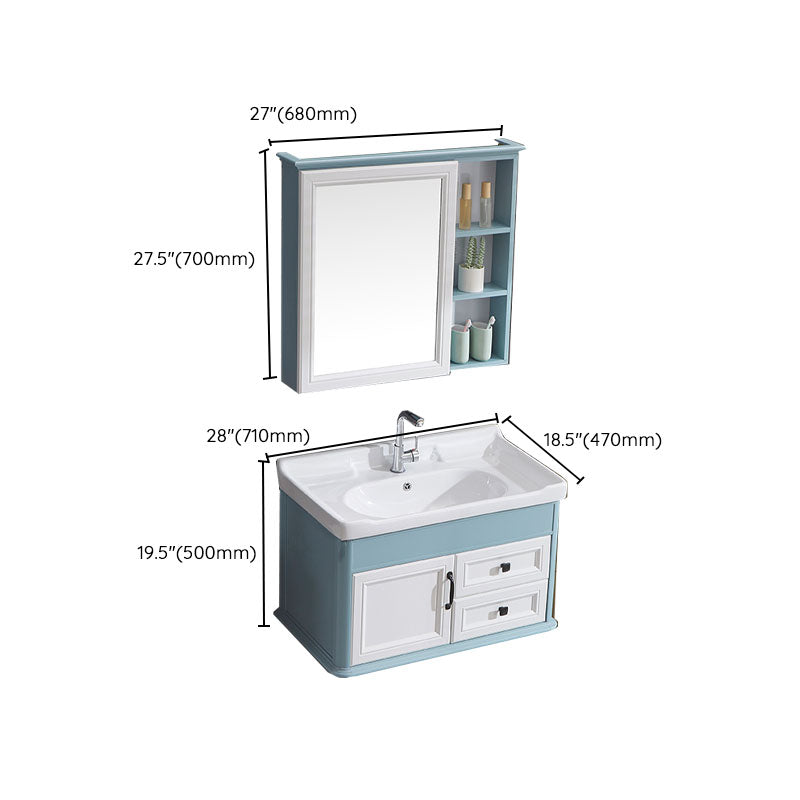 Wall Mount Mirror Included Sink Vanity with Sink for Bathroom Clearhalo 'Bathroom Remodel & Bathroom Fixtures' 'Bathroom Vanities' 'bathroom_vanities' 'Home Improvement' 'home_improvement' 'home_improvement_bathroom_vanities' 7905619