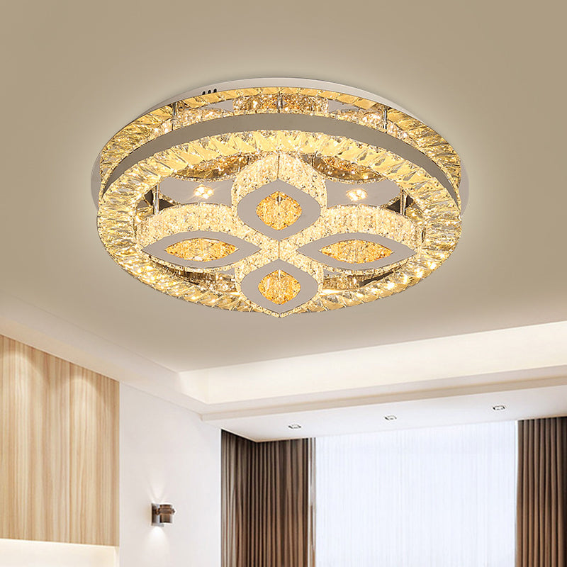 Clover/Star Bedroom Semi Mount Lighting Modernism Crystal Chrome LED Flush Ceiling Light Clearhalo 'Ceiling Lights' 'Close To Ceiling Lights' 'Close to ceiling' 'Semi-flushmount' Lighting' 790637