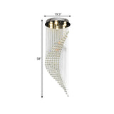 Crystal Draping Chrome Flush Light Crescent Shaped 6 Bulbs Modernist Ceiling Mount Lamp Clearhalo 'Ceiling Lights' 'Close To Ceiling Lights' 'Close to ceiling' 'Flush mount' Lighting' 790701