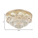 Crystal Scalloped Tier Flush Mount Contemporary 4-Light Dining Hall LED Ceiling Lighting in Gold Clearhalo 'Ceiling Lights' 'Close To Ceiling Lights' 'Close to ceiling' 'Flush mount' Lighting' 790774