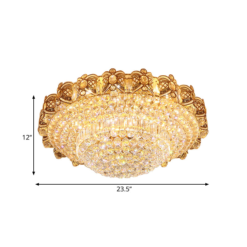 Multi-Tier LED Flush Ceiling Light Modernist Gold Crystal Flush Mount Lighting Fixture Clearhalo 'Ceiling Lights' 'Close To Ceiling Lights' 'Close to ceiling' 'Flush mount' Lighting' 790782