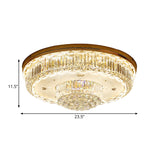 Prismatic Crystal Gold Flush Light 2 Tiers Minimalist LED Flush Mount Ceiling Fixture for Living Room Clearhalo 'Ceiling Lights' 'Close To Ceiling Lights' 'Close to ceiling' 'Flush mount' Lighting' 790786