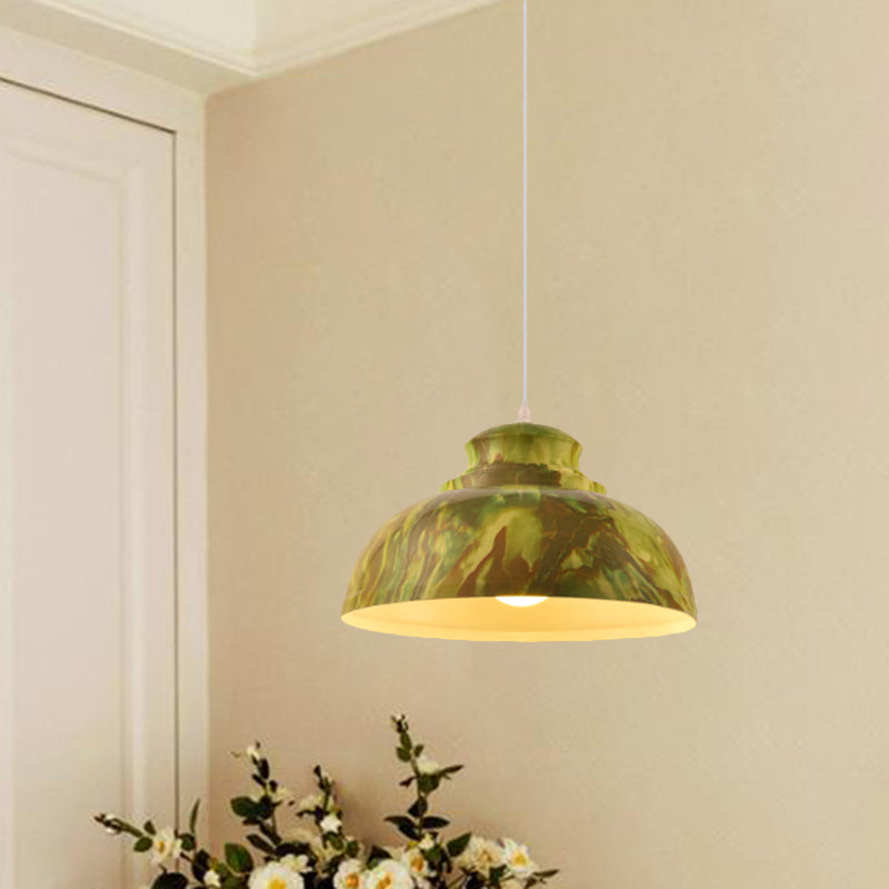 Coffee/Green Bowl Shade Hanging Lighting Loft Style Aluminum 1 Bulb Dining Room Drop Pendant Clearhalo 'Art Deco Pendants' 'Cast Iron' 'Ceiling Lights' 'Ceramic' 'Crystal' 'Industrial Pendants' 'Industrial' 'Metal' 'Middle Century Pendants' 'Pendant Lights' 'Pendants' 'Tiffany' Lighting' 790890