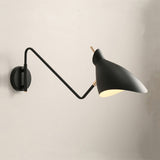 Metal Black/White Wall Light Fixture Waveform 1 Light Warehouse Wall Sconce with Angled Arm for Bedroom Clearhalo 'Art deco wall lights' 'Cast Iron' 'Glass' 'Industrial wall lights' 'Industrial' 'Middle century wall lights' 'Modern' 'Rustic wall lights' 'Tiffany' 'Traditional wall lights' 'Wall Lamps & Sconces' 'Wall Lights' Lighting' 790947