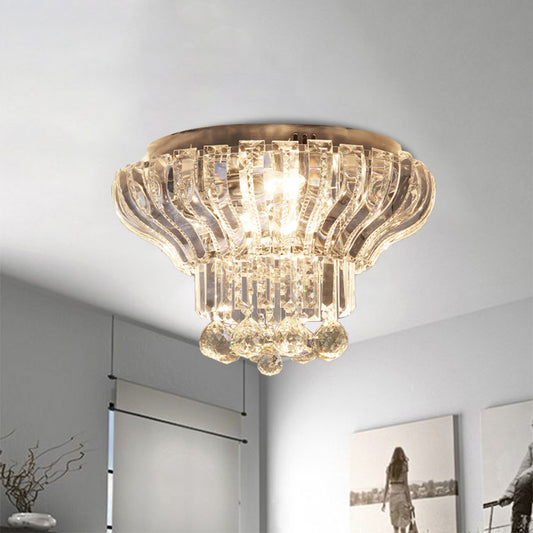 Flared LED Flush Mount Light Minimalist Clear Crystal Close to Ceiling Lighting for Bedroom Clearhalo 'Ceiling Lights' 'Close To Ceiling Lights' 'Close to ceiling' 'Flush mount' Lighting' 791161