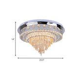 LED Flush Ceiling Light Modern Layers Crystal Flush Mount Recessed Lighting in Chrome Clearhalo 'Ceiling Lights' 'Close To Ceiling Lights' 'Close to ceiling' 'Flush mount' Lighting' 791171