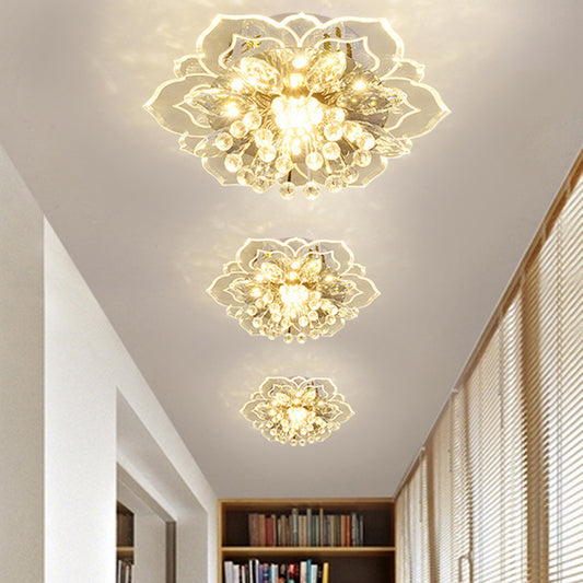 Blossom Mini LED Flushmount Light Modern Style Clear Crystal Ceiling Lamp for Corridor Clear Clearhalo 'Ceiling Lights' 'Close To Ceiling Lights' 'Close to ceiling' 'Flush mount' Lighting' 791215