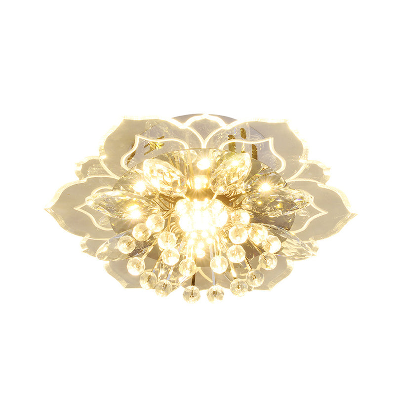 Blossom Mini LED Flushmount Light Modern Style Clear Crystal Ceiling Lamp for Corridor Clearhalo 'Ceiling Lights' 'Close To Ceiling Lights' 'Close to ceiling' 'Flush mount' Lighting' 791217