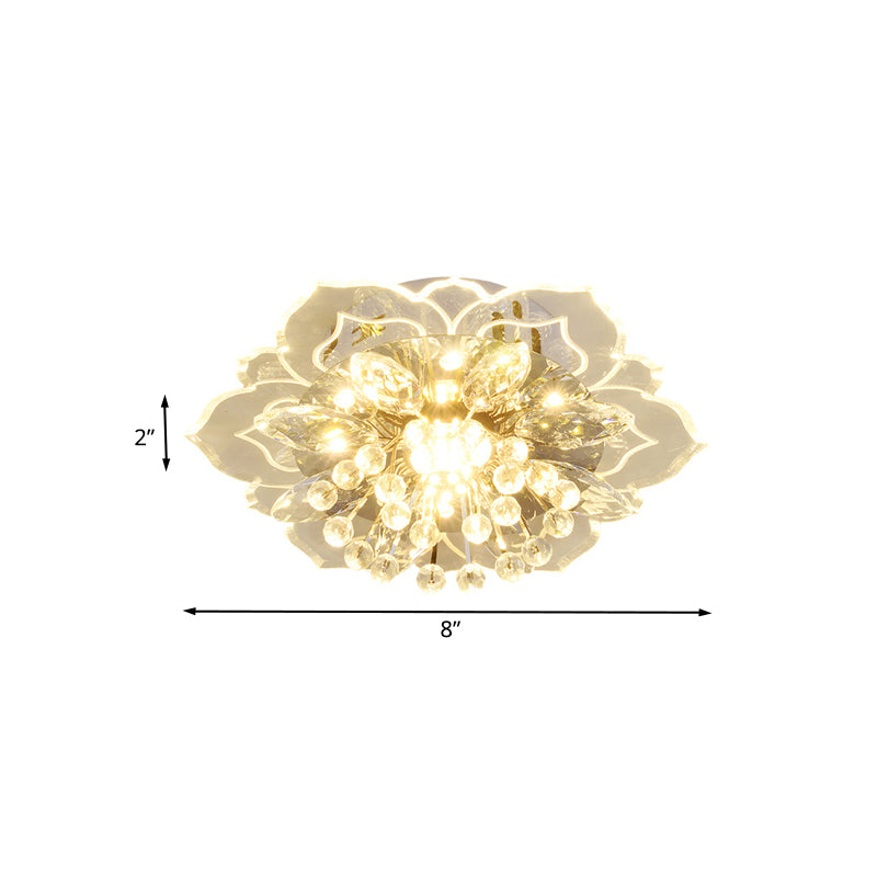 Blossom Mini LED Flushmount Light Modern Style Clear Crystal Ceiling Lamp for Corridor Clearhalo 'Ceiling Lights' 'Close To Ceiling Lights' 'Close to ceiling' 'Flush mount' Lighting' 791218