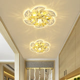 LED Ceiling Light Flush Mount Modernism Flower Small Clear Crystal Flush Mount Light Fixture Clearhalo 'Ceiling Lights' 'Close To Ceiling Lights' 'Close to ceiling' 'Flush mount' Lighting' 791220