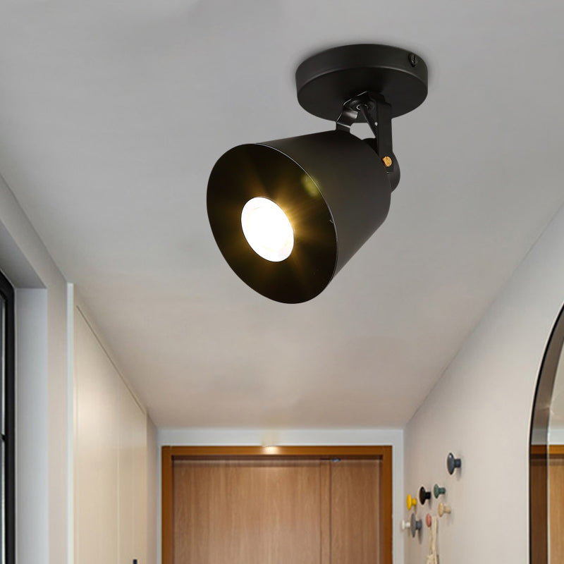 Bell Wine Club Flush Mount Spotlight Warehouse Metal 1/3-Head Black Semi Flush Ceiling Light with Rotatable Design Clearhalo 'Ceiling Lights' 'Close To Ceiling Lights' 'Close to ceiling' 'Semi-flushmount' Lighting' 791456