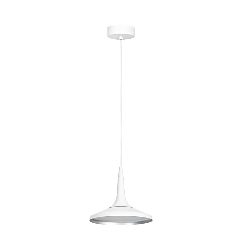 White Funnel Suspension Pendant Nordic Aluminum 1 Bulb Dining Room Hanging Light Fixture Clearhalo 'Art Deco Pendants' 'Cast Iron' 'Ceiling Lights' 'Ceramic' 'Crystal' 'Industrial Pendants' 'Industrial' 'Metal' 'Middle Century Pendants' 'Pendant Lights' 'Pendants' 'Tiffany' Lighting' 791474