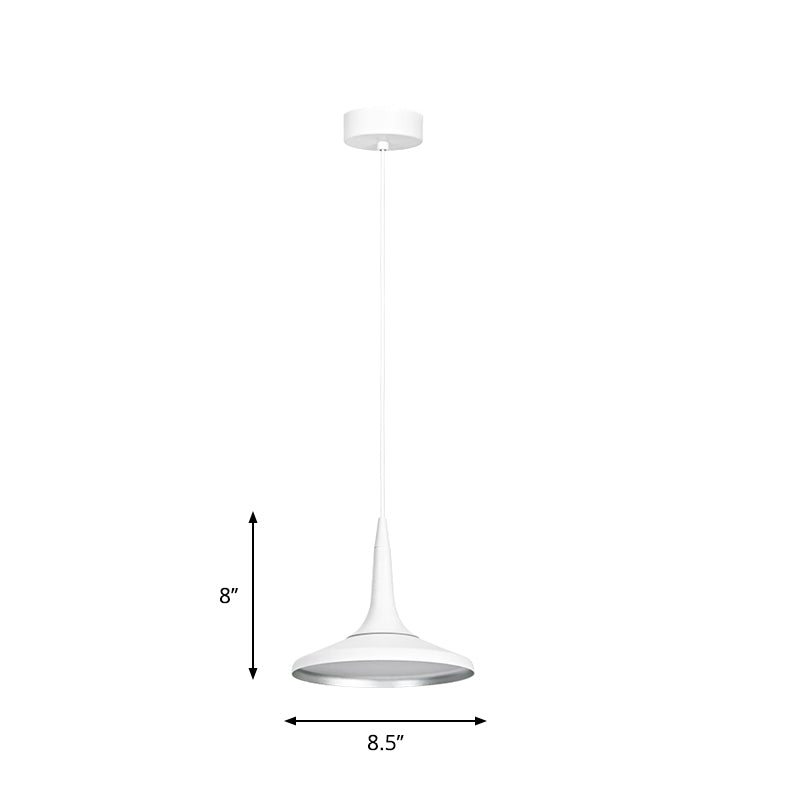 White Funnel Suspension Pendant Nordic Aluminum 1 Bulb Dining Room Hanging Light Fixture Clearhalo 'Art Deco Pendants' 'Cast Iron' 'Ceiling Lights' 'Ceramic' 'Crystal' 'Industrial Pendants' 'Industrial' 'Metal' 'Middle Century Pendants' 'Pendant Lights' 'Pendants' 'Tiffany' Lighting' 791475