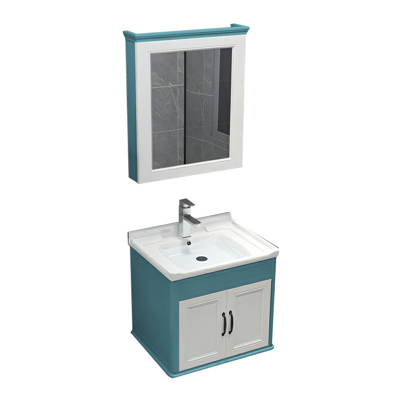 Wall Mount Mirror Included Sink Vanity with Faucet for Bathroom Vanity & Faucet & Mirror Cabinet 20"L x 15"W x 20"H Light Blue Clearhalo 'Bathroom Remodel & Bathroom Fixtures' 'Bathroom Vanities' 'bathroom_vanities' 'Home Improvement' 'home_improvement' 'home_improvement_bathroom_vanities' 7916619