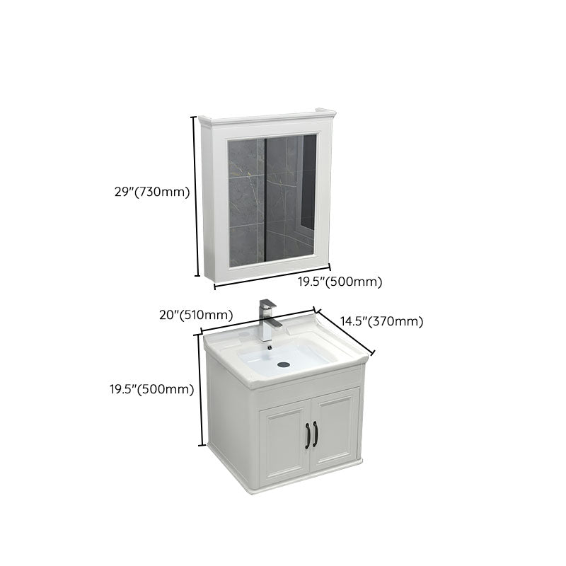 Wall Mount Mirror Included Sink Vanity with Faucet for Bathroom Clearhalo 'Bathroom Remodel & Bathroom Fixtures' 'Bathroom Vanities' 'bathroom_vanities' 'Home Improvement' 'home_improvement' 'home_improvement_bathroom_vanities' 7916628
