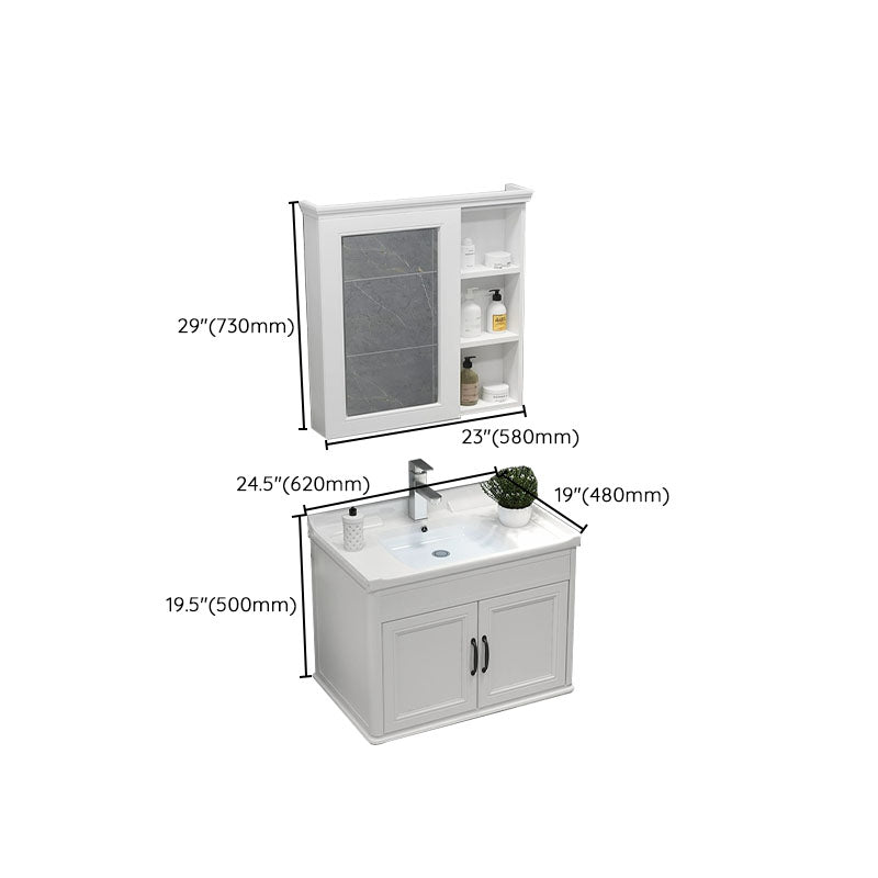 Wall Mount Mirror Included Sink Vanity with Faucet for Bathroom Clearhalo 'Bathroom Remodel & Bathroom Fixtures' 'Bathroom Vanities' 'bathroom_vanities' 'Home Improvement' 'home_improvement' 'home_improvement_bathroom_vanities' 7916629