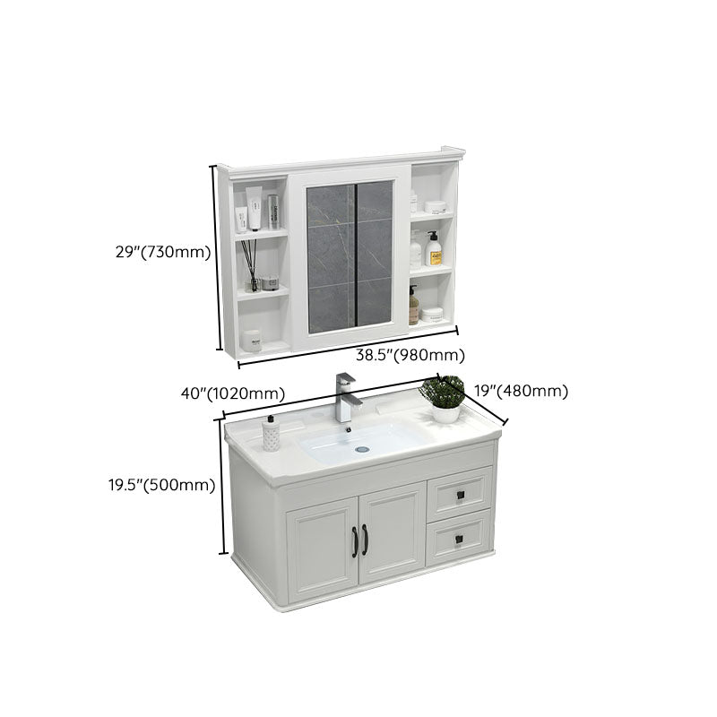 Wall Mount Mirror Included Sink Vanity with Faucet for Bathroom Clearhalo 'Bathroom Remodel & Bathroom Fixtures' 'Bathroom Vanities' 'bathroom_vanities' 'Home Improvement' 'home_improvement' 'home_improvement_bathroom_vanities' 7916633