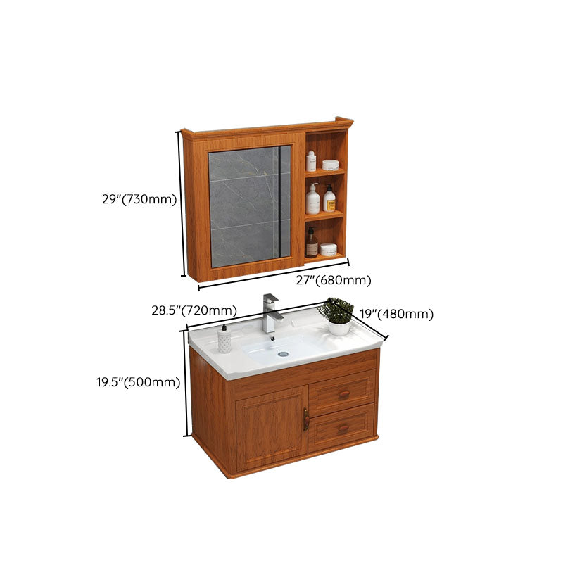 Wall Mount Mirror Included Sink Vanity with Faucet for Bathroom Clearhalo 'Bathroom Remodel & Bathroom Fixtures' 'Bathroom Vanities' 'bathroom_vanities' 'Home Improvement' 'home_improvement' 'home_improvement_bathroom_vanities' 7916640