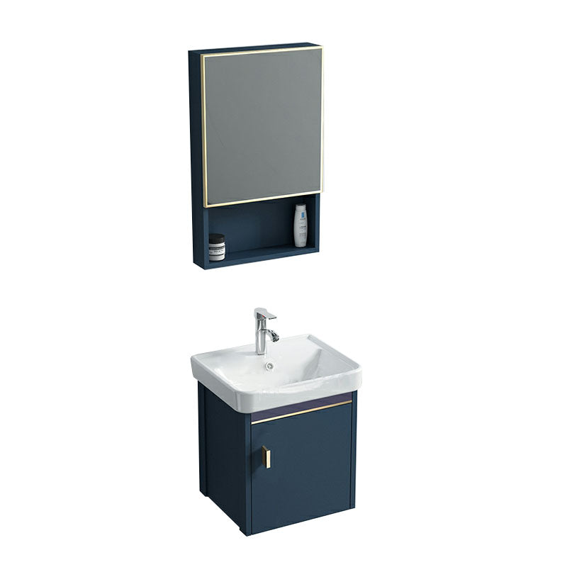 Wall Mount Sink Included Bath Vanity with Faucet for Bathroom Vanity & Faucet & Mirror Cabinet 17"L x 14"W x 17"H Clearhalo 'Bathroom Remodel & Bathroom Fixtures' 'Bathroom Vanities' 'bathroom_vanities' 'Home Improvement' 'home_improvement' 'home_improvement_bathroom_vanities' 7918511