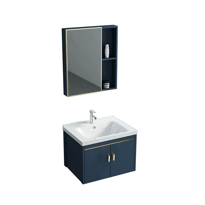 Wall Mount Sink Included Bath Vanity with Faucet for Bathroom Vanity & Faucet & Mirror Cabinet 24"L x 16"W x 17"H Clearhalo 'Bathroom Remodel & Bathroom Fixtures' 'Bathroom Vanities' 'bathroom_vanities' 'Home Improvement' 'home_improvement' 'home_improvement_bathroom_vanities' 7918515