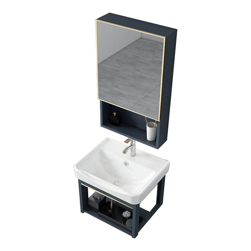 Wall Mount Sink Included Bath Vanity with Faucet for Bathroom Vanity & Faucet & Mirror Cabinet 17"L x 14"W x 15"H Clearhalo 'Bathroom Remodel & Bathroom Fixtures' 'Bathroom Vanities' 'bathroom_vanities' 'Home Improvement' 'home_improvement' 'home_improvement_bathroom_vanities' 7918520