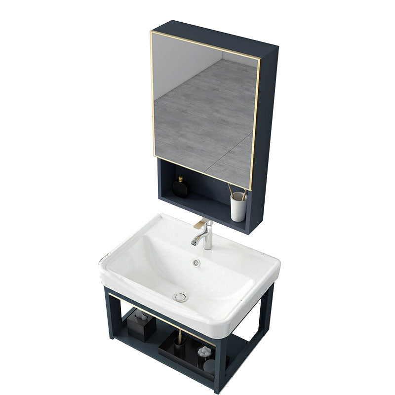 Wall Mount Sink Included Bath Vanity with Faucet for Bathroom Vanity & Faucet & Mirror Cabinet 20"L x 14"W x 15"H Clearhalo 'Bathroom Remodel & Bathroom Fixtures' 'Bathroom Vanities' 'bathroom_vanities' 'Home Improvement' 'home_improvement' 'home_improvement_bathroom_vanities' 7918521