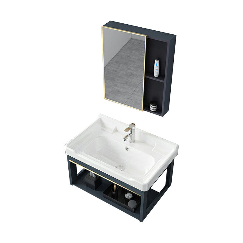 Wall Mount Sink Included Bath Vanity with Faucet for Bathroom Vanity & Faucet & Mirror Cabinet 24"L x 16"W x 15"H Clearhalo 'Bathroom Remodel & Bathroom Fixtures' 'Bathroom Vanities' 'bathroom_vanities' 'Home Improvement' 'home_improvement' 'home_improvement_bathroom_vanities' 7918522