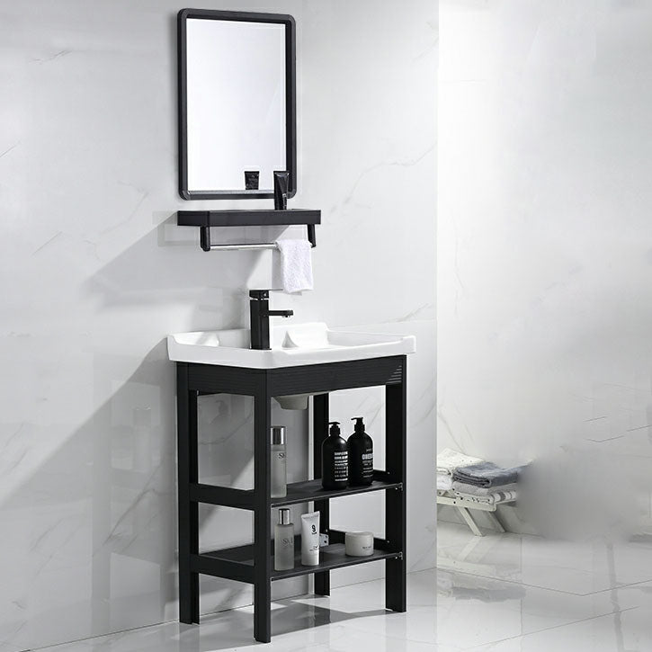 Freestanding Modern Sink Included Bath Vanity in Black for Bathroom Clearhalo 'Bathroom Remodel & Bathroom Fixtures' 'Bathroom Vanities' 'bathroom_vanities' 'Home Improvement' 'home_improvement' 'home_improvement_bathroom_vanities' 7918554