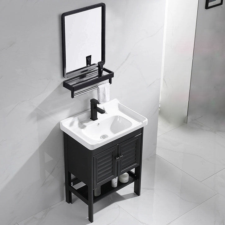 Freestanding Modern Sink Included Bath Vanity in Black for Bathroom Clearhalo 'Bathroom Remodel & Bathroom Fixtures' 'Bathroom Vanities' 'bathroom_vanities' 'Home Improvement' 'home_improvement' 'home_improvement_bathroom_vanities' 7918556