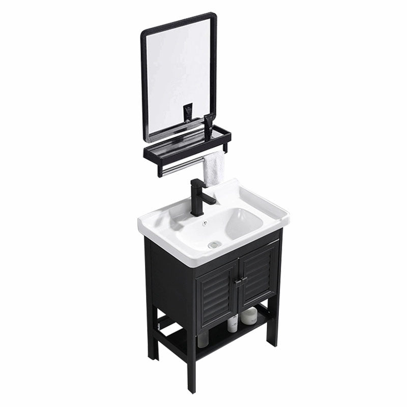 Freestanding Modern Sink Included Bath Vanity in Black for Bathroom Clearhalo 'Bathroom Remodel & Bathroom Fixtures' 'Bathroom Vanities' 'bathroom_vanities' 'Home Improvement' 'home_improvement' 'home_improvement_bathroom_vanities' 7918562