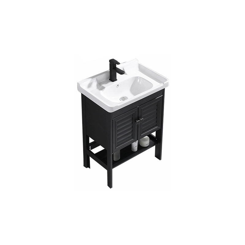 Freestanding Modern Sink Included Bath Vanity in Black for Bathroom Vanity & Faucet 24"L x 16"W x 32"H 2 Clearhalo 'Bathroom Remodel & Bathroom Fixtures' 'Bathroom Vanities' 'bathroom_vanities' 'Home Improvement' 'home_improvement' 'home_improvement_bathroom_vanities' 7918571