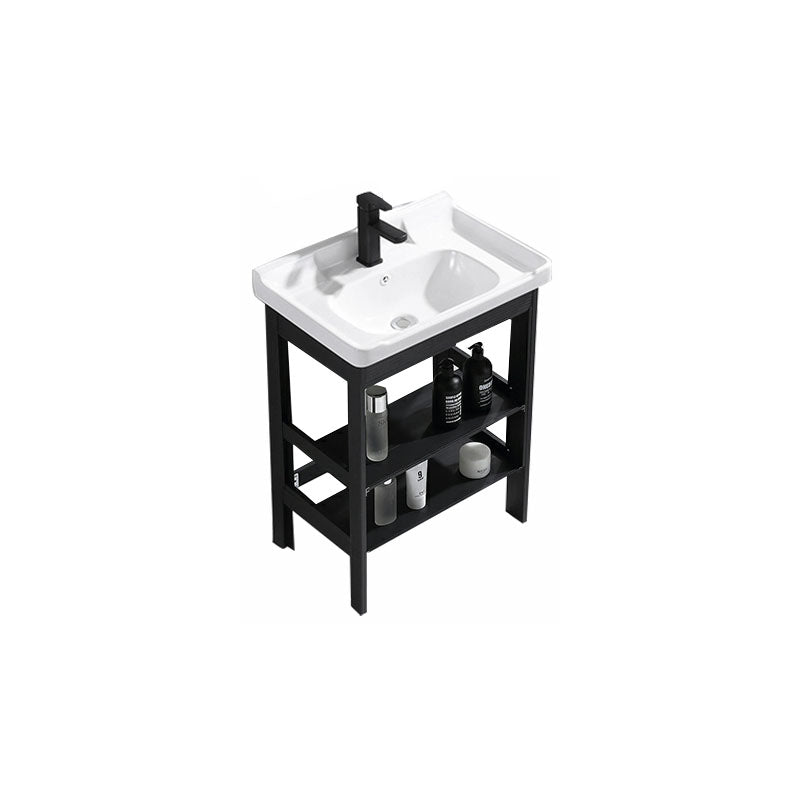 Freestanding Modern Sink Included Bath Vanity in Black for Bathroom Vanity & Faucet 24"L x 16"W x 32"H Door Not Included Clearhalo 'Bathroom Remodel & Bathroom Fixtures' 'Bathroom Vanities' 'bathroom_vanities' 'Home Improvement' 'home_improvement' 'home_improvement_bathroom_vanities' 7918575