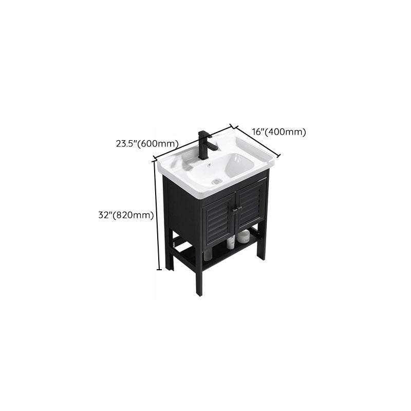 Freestanding Modern Sink Included Bath Vanity in Black for Bathroom Clearhalo 'Bathroom Remodel & Bathroom Fixtures' 'Bathroom Vanities' 'bathroom_vanities' 'Home Improvement' 'home_improvement' 'home_improvement_bathroom_vanities' 7918595