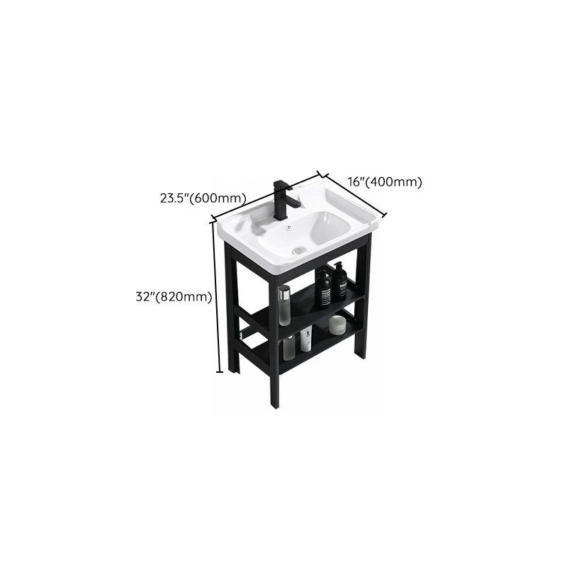 Freestanding Modern Sink Included Bath Vanity in Black for Bathroom Clearhalo 'Bathroom Remodel & Bathroom Fixtures' 'Bathroom Vanities' 'bathroom_vanities' 'Home Improvement' 'home_improvement' 'home_improvement_bathroom_vanities' 7918599