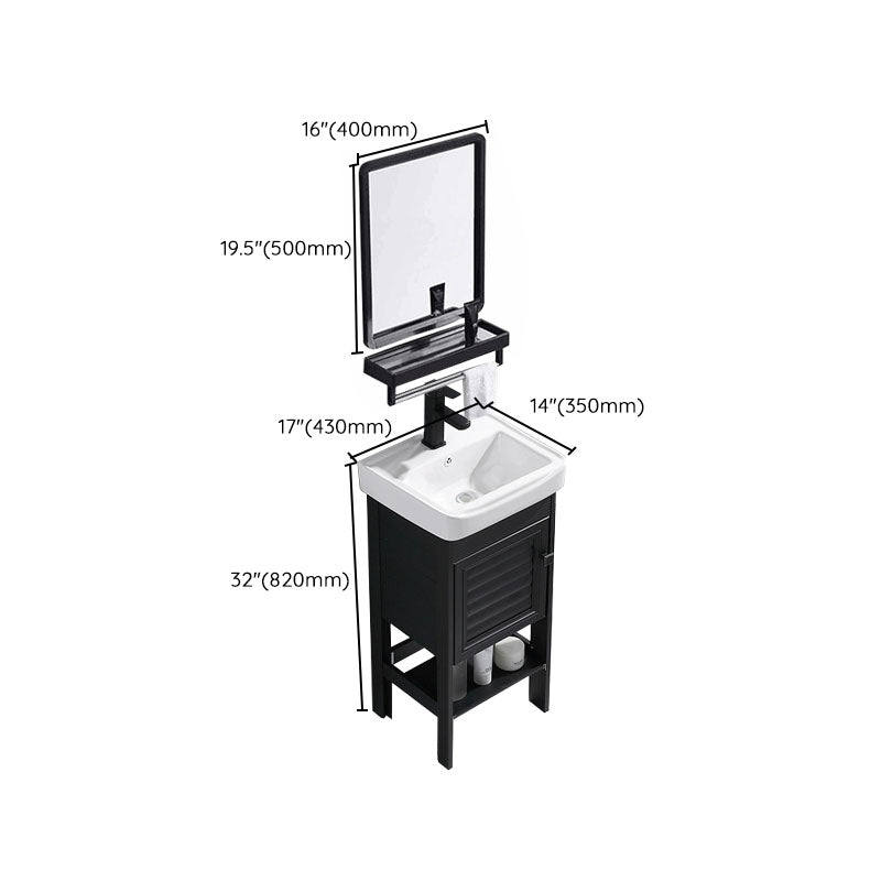 Freestanding Modern Sink Included Bath Vanity in Black for Bathroom Clearhalo 'Bathroom Remodel & Bathroom Fixtures' 'Bathroom Vanities' 'bathroom_vanities' 'Home Improvement' 'home_improvement' 'home_improvement_bathroom_vanities' 7918600