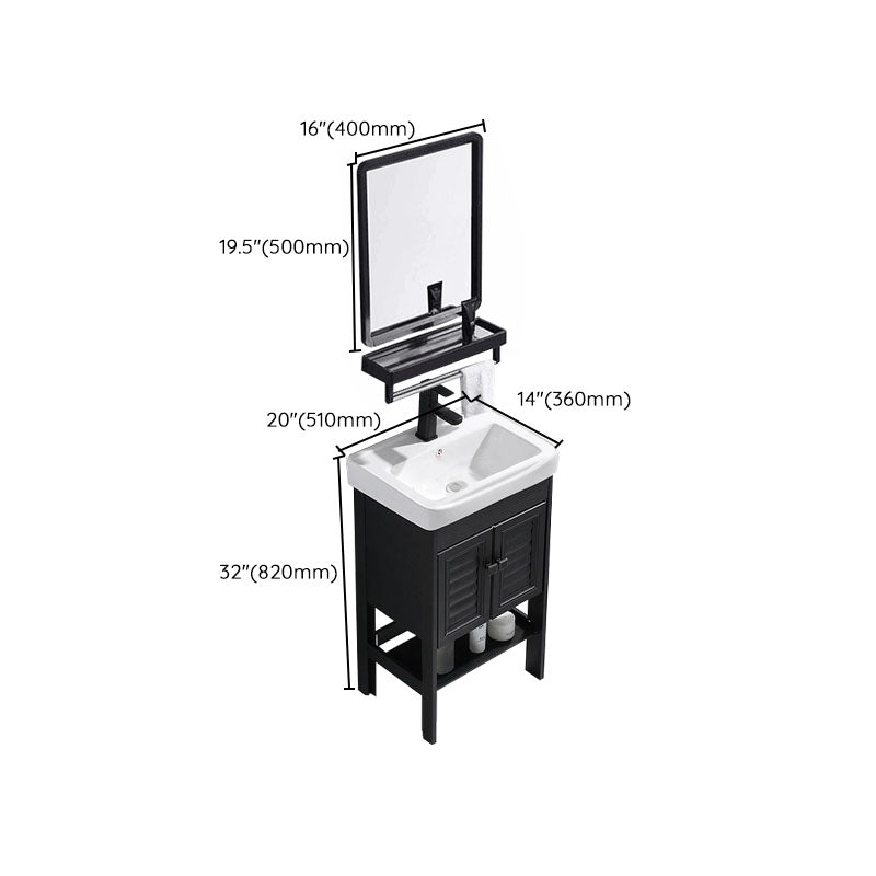 Freestanding Modern Sink Included Bath Vanity in Black for Bathroom Clearhalo 'Bathroom Remodel & Bathroom Fixtures' 'Bathroom Vanities' 'bathroom_vanities' 'Home Improvement' 'home_improvement' 'home_improvement_bathroom_vanities' 7918602