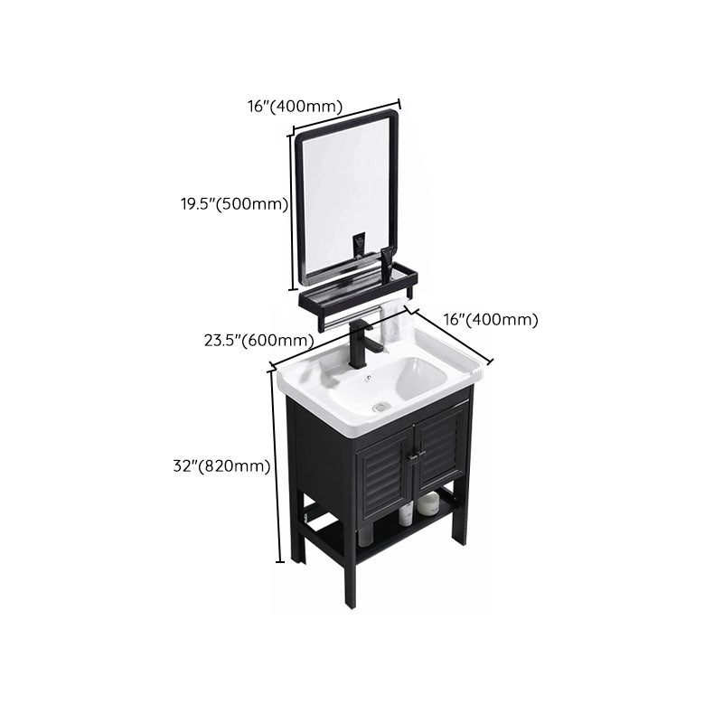 Freestanding Modern Sink Included Bath Vanity in Black for Bathroom Clearhalo 'Bathroom Remodel & Bathroom Fixtures' 'Bathroom Vanities' 'bathroom_vanities' 'Home Improvement' 'home_improvement' 'home_improvement_bathroom_vanities' 7918603