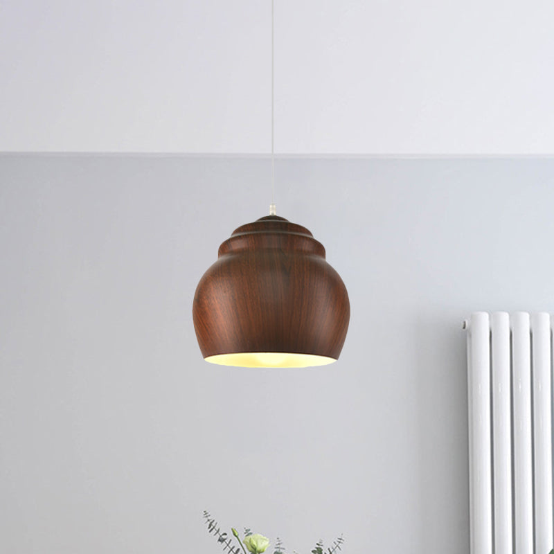 1 Head Hanging Ceiling Light Loft Pendant Lamp with Pottery Cup Aluminum Shade in Coffee Coffee Clearhalo 'Art Deco Pendants' 'Cast Iron' 'Ceiling Lights' 'Ceramic' 'Crystal' 'Industrial Pendants' 'Industrial' 'Metal' 'Middle Century Pendants' 'Pendant Lights' 'Pendants' 'Tiffany' Lighting' 791863