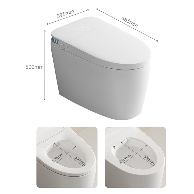 Antimicrobial Elongated All-In-One Smart Floor Standing Bidet with Heated Seat Clearhalo 'Bathroom Remodel & Bathroom Fixtures' 'Bidets' 'Home Improvement' 'home_improvement' 'home_improvement_bidets' 'Toilets & Bidets' 7918852