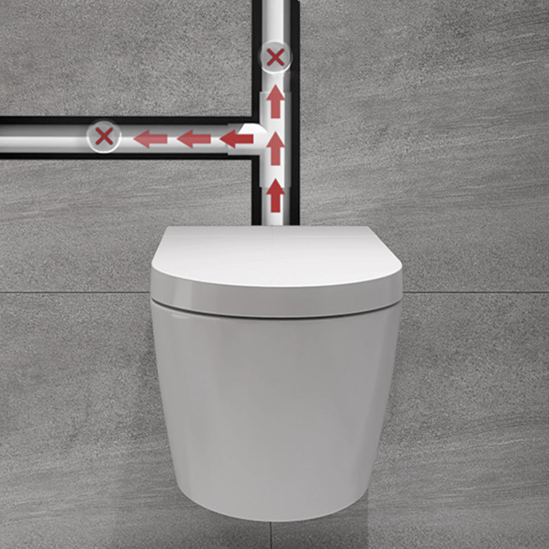 White Ceramic Elongated Wall Mounted Bidet with Heated Seat and Warm Air Dryer Clearhalo 'Bathroom Remodel & Bathroom Fixtures' 'Bidets' 'Home Improvement' 'home_improvement' 'home_improvement_bidets' 'Toilets & Bidets' 7918858