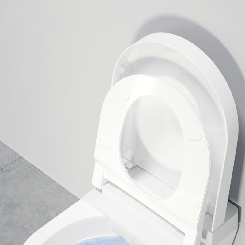 White Ceramic Elongated Wall Mounted Bidet with Heated Seat and Warm Air Dryer Clearhalo 'Bathroom Remodel & Bathroom Fixtures' 'Bidets' 'Home Improvement' 'home_improvement' 'home_improvement_bidets' 'Toilets & Bidets' 7918861