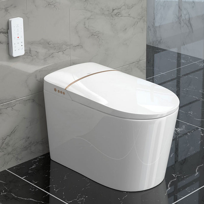 White Elongated Deodorizing Antimicrobial Floor Standing Bidet with Heated Seat Clearhalo 'Bathroom Remodel & Bathroom Fixtures' 'Bidets' 'Home Improvement' 'home_improvement' 'home_improvement_bidets' 'Toilets & Bidets' 7918889